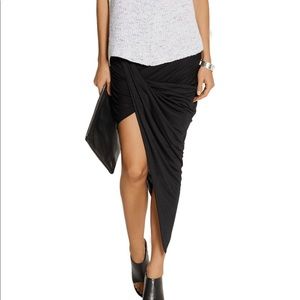 Helmut Lang asymmetrical black cotton skirt